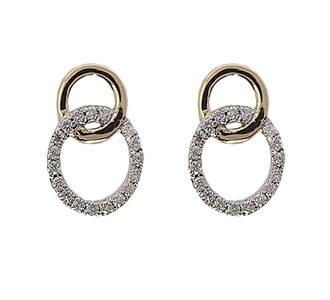 9 carat gold diamond circle stud  earrings
