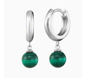 Engelsrufer Sterling Silver Hoops with Malachite
