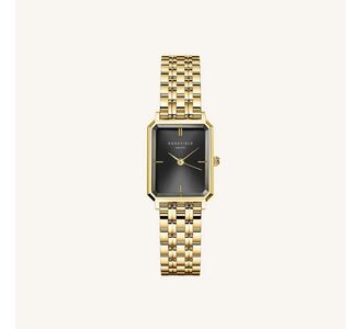 Rosefield Octagon XS Black and Gold Bracelet Watch