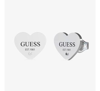 Guess Silver Tone Heart Studs