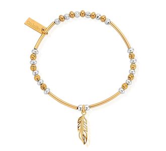 ChloBo Gold and Silver Sparkle Feather Bracelet