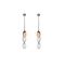 House of Lor Silver & Rose Gold CZ Oval Drop Earrings (H30005)