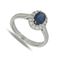 Nine carat white gold sapphire and diamond cluster ring