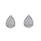 18 carat white gold pear shape diamond stud earrings