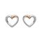 House Of Lor Sterling Silver and 9ct Rose Gold Heart Studs