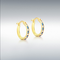 Nine Carat Yellow Gold Blue and White Cz Hoops
